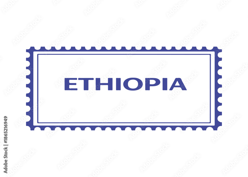 Obraz premium Ethiopia postage stamp vector icon on a white background Vector postage stamp on a white background