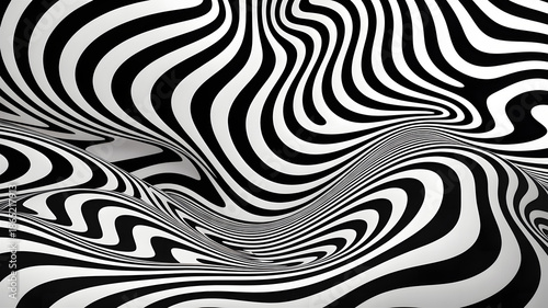 abstract geometric wallpapers A black and white abstract optical illusion with wavy lines and a mesmerizing pattern