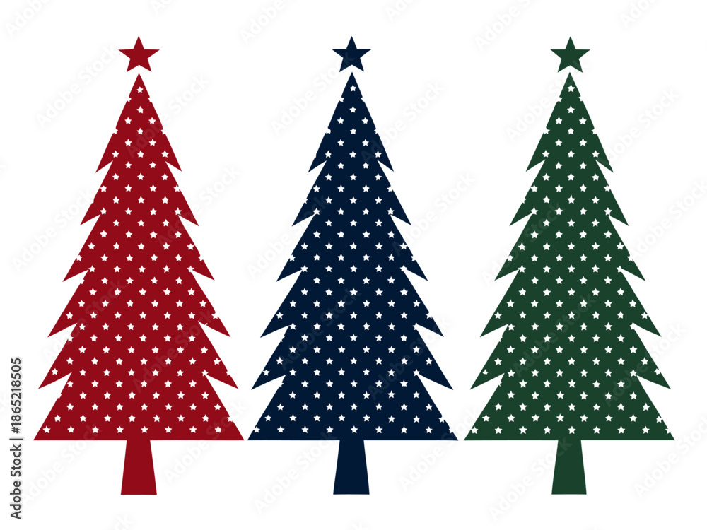 Obraz premium set of christmas trees