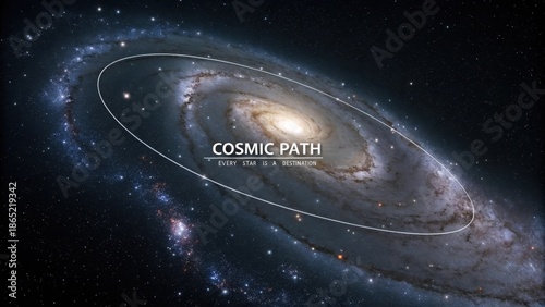 A Swirling Spiral Galaxy Illustrates a Cosmic Path Through the Infinite Universe