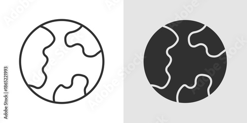 Earth Icon representing the planet, global connectivity, environment, sustainability, and worldwide systems.