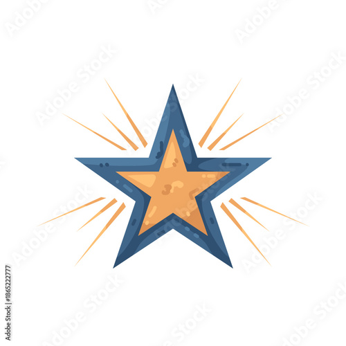 Illustration of Blue and Gold Star
