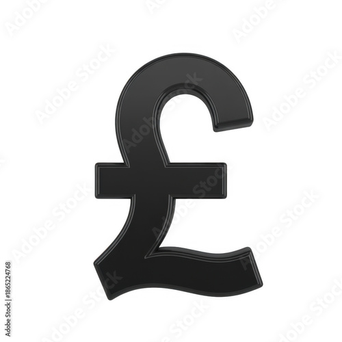 Gray pound symbol with outline on black currency finance isolated on a transparent background