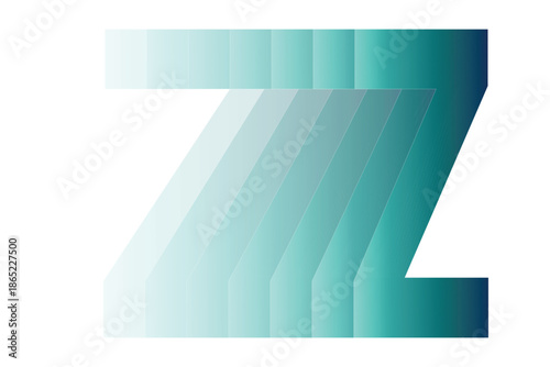 Foto Abstract gradient letter Z with layered depth effect