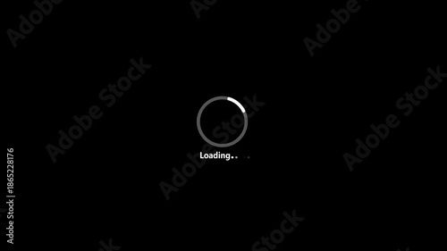 loading glitch circle animation on black background, circle arrow icon refresh and reload animated,circle bar for spinning loading animation video ,4k video footage