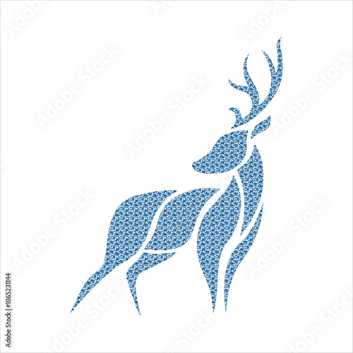 Abstract deer silhouette modern wildlife vector illustration