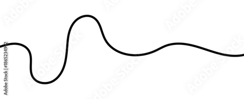 Line vector decoration element - Dashed hand drawn squiggle loopy line vector.