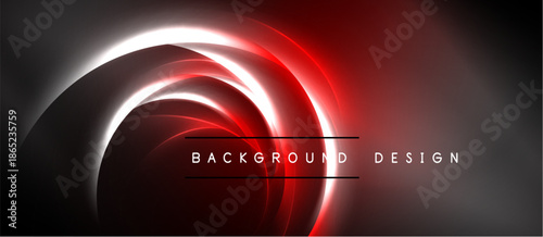 Abstract red neon swirl. Dynamic lines create modern background design. Dark shades emphasize bright glow, visual impact.