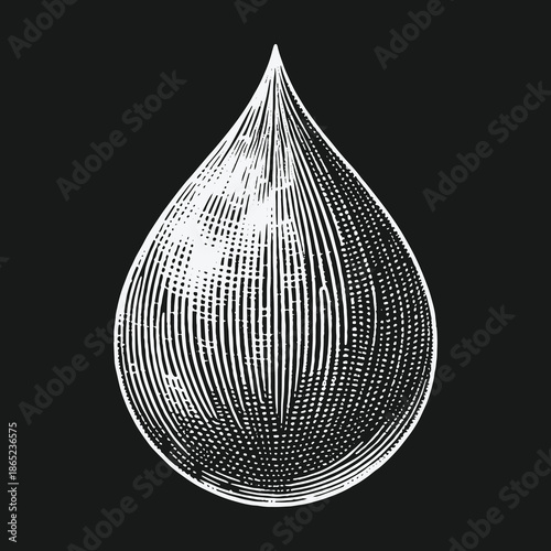 Engraved Water Drop: A Symbol of Purity and Renewal.