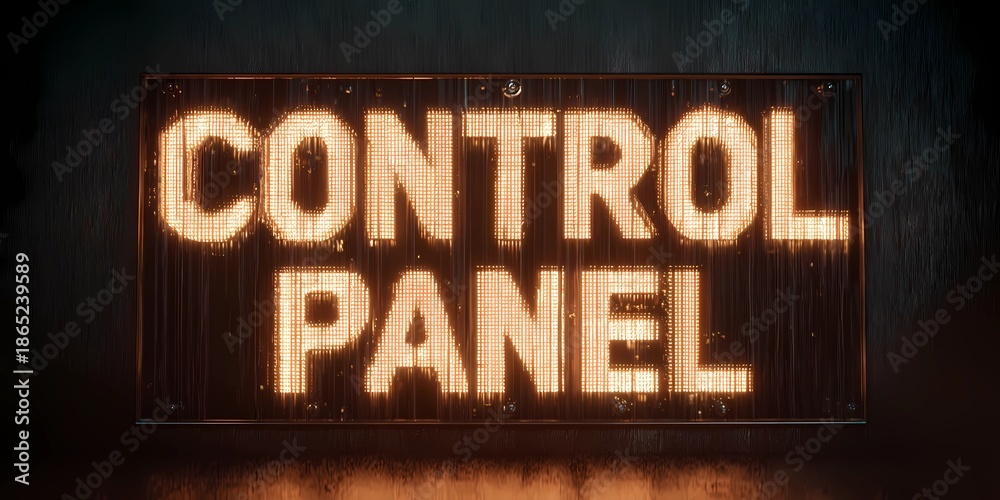 Obraz premium Flat design user interface element with the title “control panel” as a prominent screen header