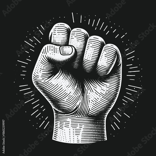 Empowering Fist: A Symbol of Strength and Solidarity.