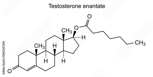 Testosterone enantate, chemical structure of testosterone enantate, drug substance