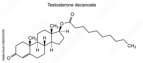 Testosterone decanoate, chemical structure of testosterone decanoate, drug substance