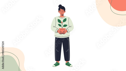 Person Holding Potted Plant, Growth, Nature, Organic, Lifestyle Concept