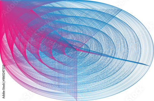 Vibrant blue and pink gradient circular pattern
