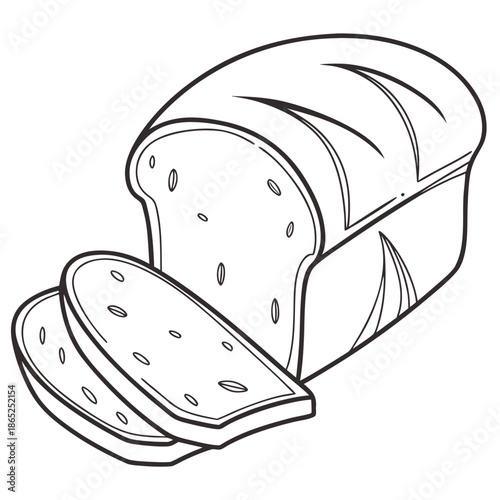 Simple Bread Loaf Outline Vector Illustration