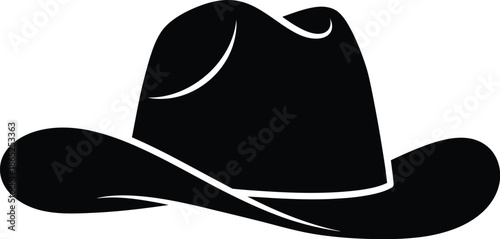 Stylish cowboy hat graphic design element on transparent background silhouette