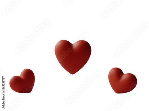 Single Red Heart Isolated with Soft Shadow – Minimal Valentine Concept