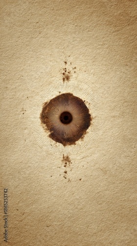 Abstract Circular Pattern on Old Paper Background