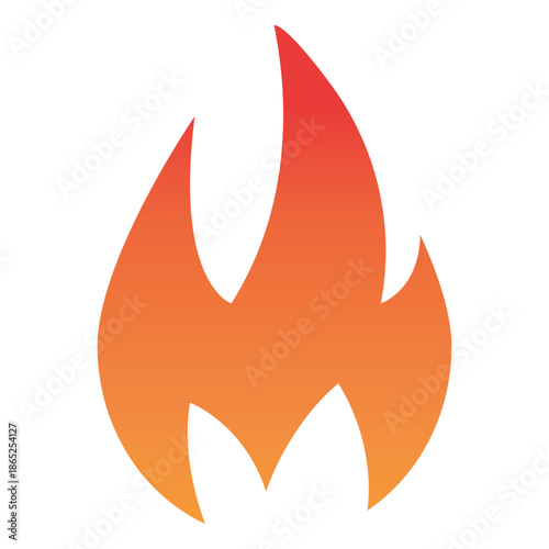Orange Flame Fire Icon - Heat Energy Symbol Vector Illustration EPS