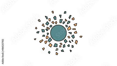 Abstract illustration of a radiating circular design isolated on white background.generative ai