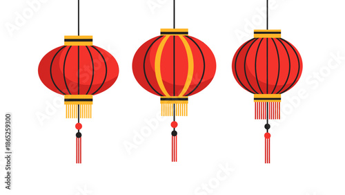 Traditional Chinese Red Lanterns for Festival Celebration