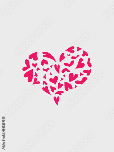 Stylized Love Shape and Heart Graphic Vector Illustration, Creative Geometric Design for Valentine's Day and Romantic Occasions
