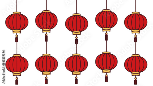 Traditional Chinese Red Lanterns Hanging Decor