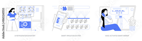 AI-Powered Everyday Smart Living abstract concept vector illustrations.