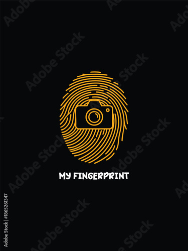 Biometric Fingerprint Vector Icon Representing Personal Identity Security and Forensic Investigation Data