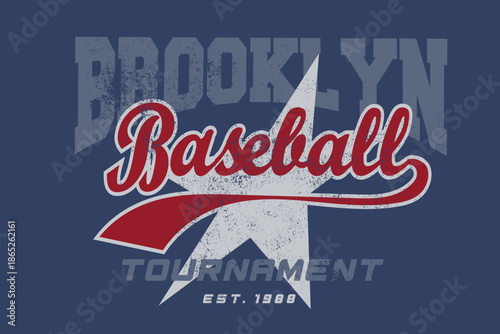 Baseball Graphic tee. Baseball Tournament in Brooklyn. Vintage Sports Tee T-shirt Sweat shirt Design.  College print design for boy, girl, men, womens.