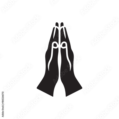 Religious Prayer Hands Vector Icon