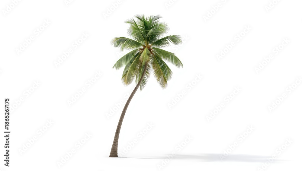 Obraz premium Isolated coconut palm on plain white background suitable for graphic layout backgrounds