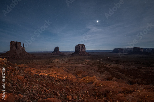 Monument Valley at night