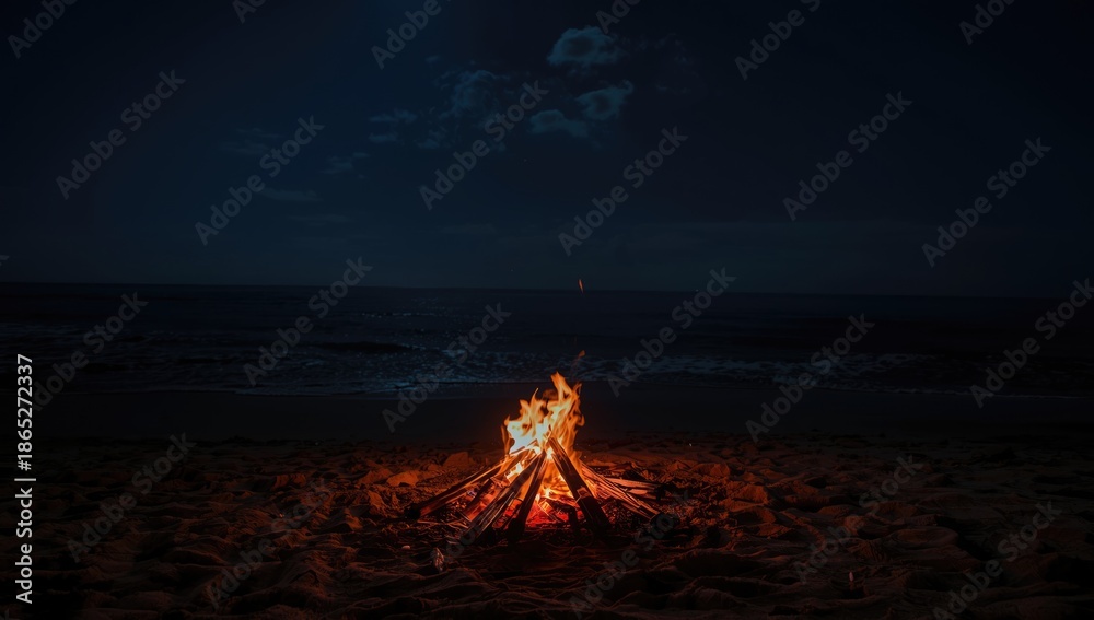 Fototapeta premium Campfire extinguishing process, highlighting fire safety measures in outdoor settings
