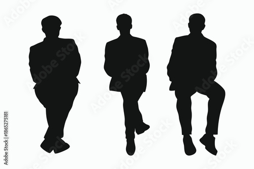 Man sitting silhouette vector illustration