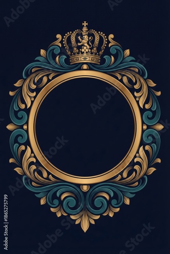 Ornamental Crown Emblem for Luxury Identity Design