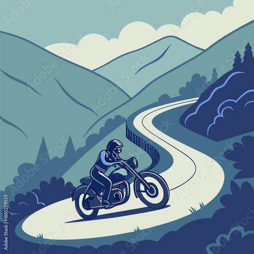 Thrilling Motorcycle Ride on Mountain Ridge Road