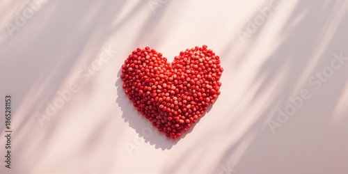 Lentil arrangement in a heart shape, emphasizing healthy plant-based ingredients in cooking