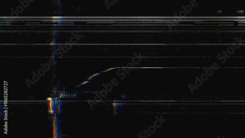 VHS Glitch Screen Effect. Abstract Technology Background
