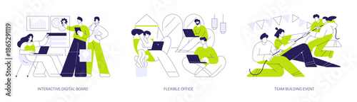 Teamwork and collaboration isolated cartoon vector illustrations se