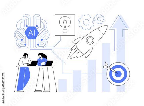 Digital Accelerators for Startups abstract concept vector illustration.
