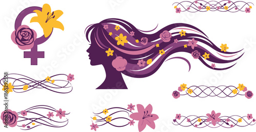 Purple and Pink Whisk with Yellow Stars and Floral Swirls kitchen utensil