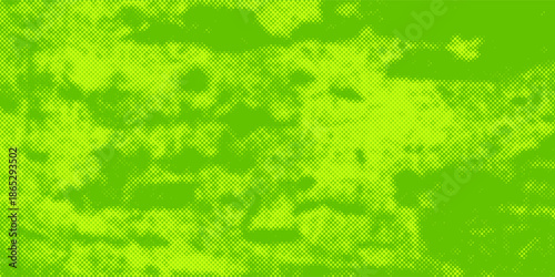 Dots halftone green color pattern gradient texture with technology digital background. Dots pop art comics with nature graphic design.