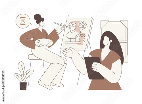 Art restorer isolated cartoon vector illustrations.