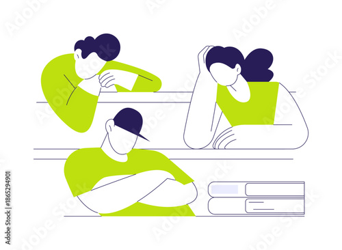 Boring lecture isolated cartoon vector illustrations.