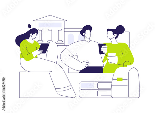 Before lecture isolated cartoon vector illustrations.