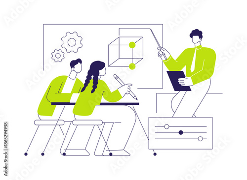 Absorbing information isolated cartoon vector illustrations.