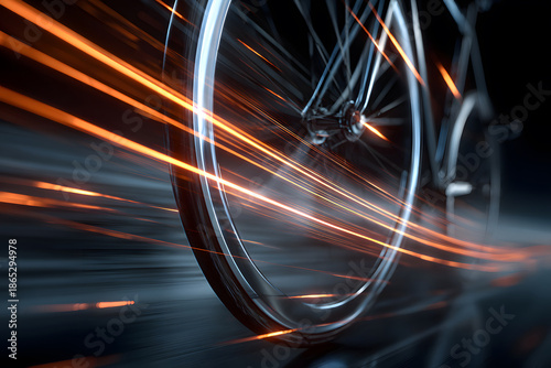 High-speed bicycle with dynamic motion effects showcasing speed and design