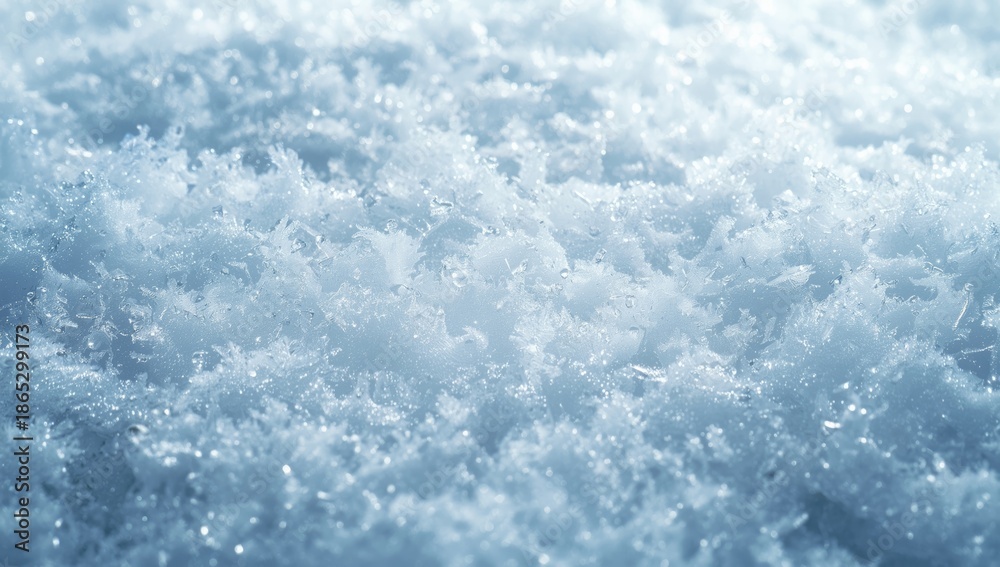 Fototapeta premium Frozen snow surface with granular texture, suitable for landscape or UI backdrop